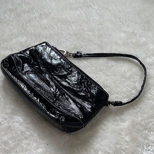 New York & Company Glossy Black Wristlet